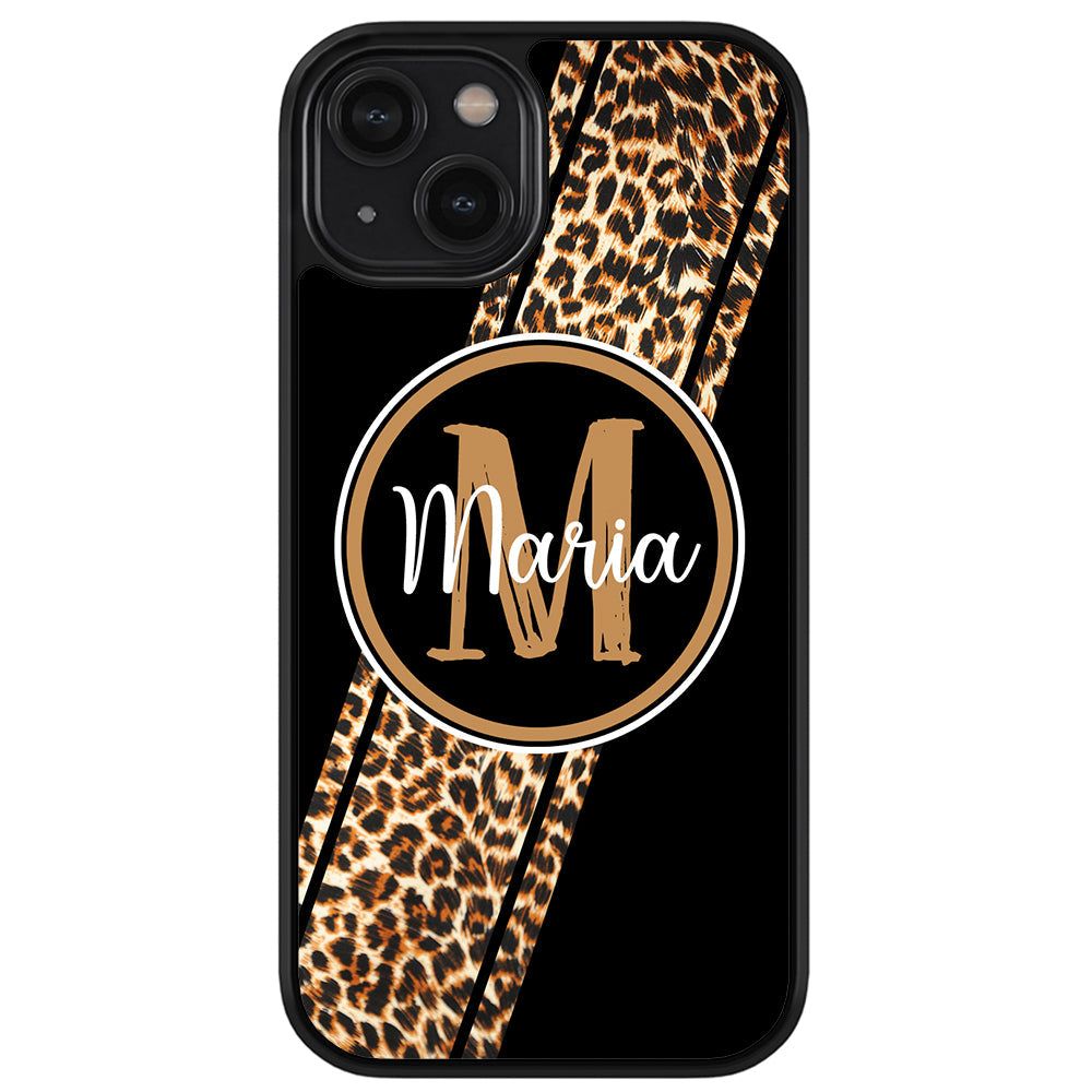 Leopard Animal Skin Stripe Personalized Apple iPhone Case