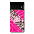 Pink Leopard and Zebra Animal Skin Monogram Google Phone Case