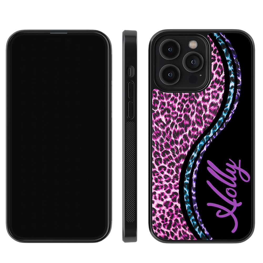 Colorful Leopard Curvy Personalized Apple iPhone Case