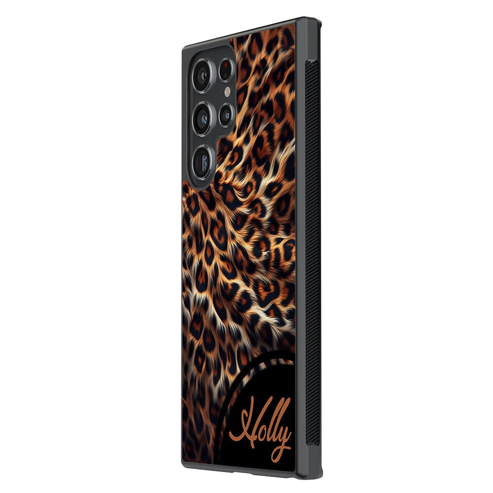 Leopard Realistic Curvy Personalized Samsung Phone Case