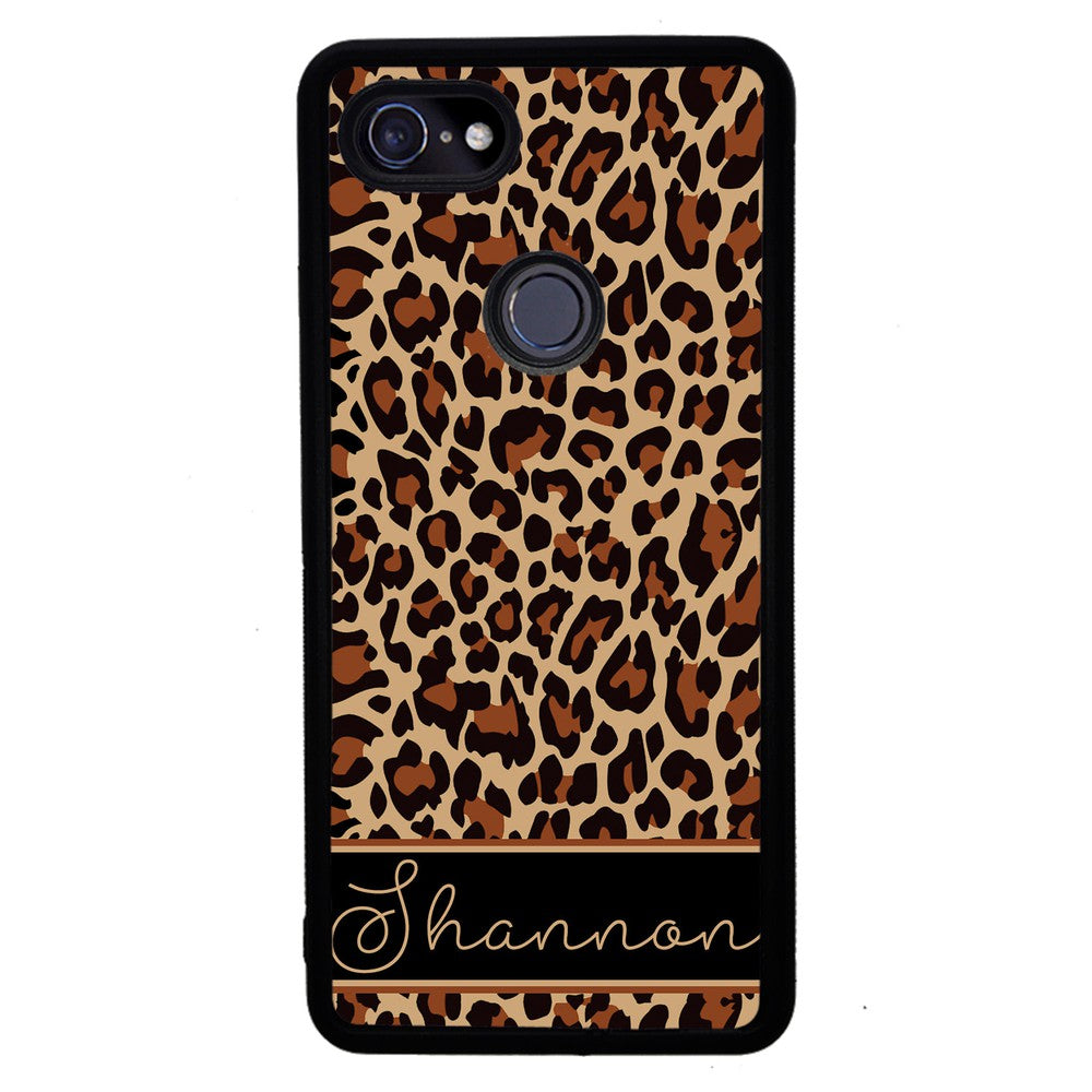 Brown Leopard Skin Personalized Google Phone Case