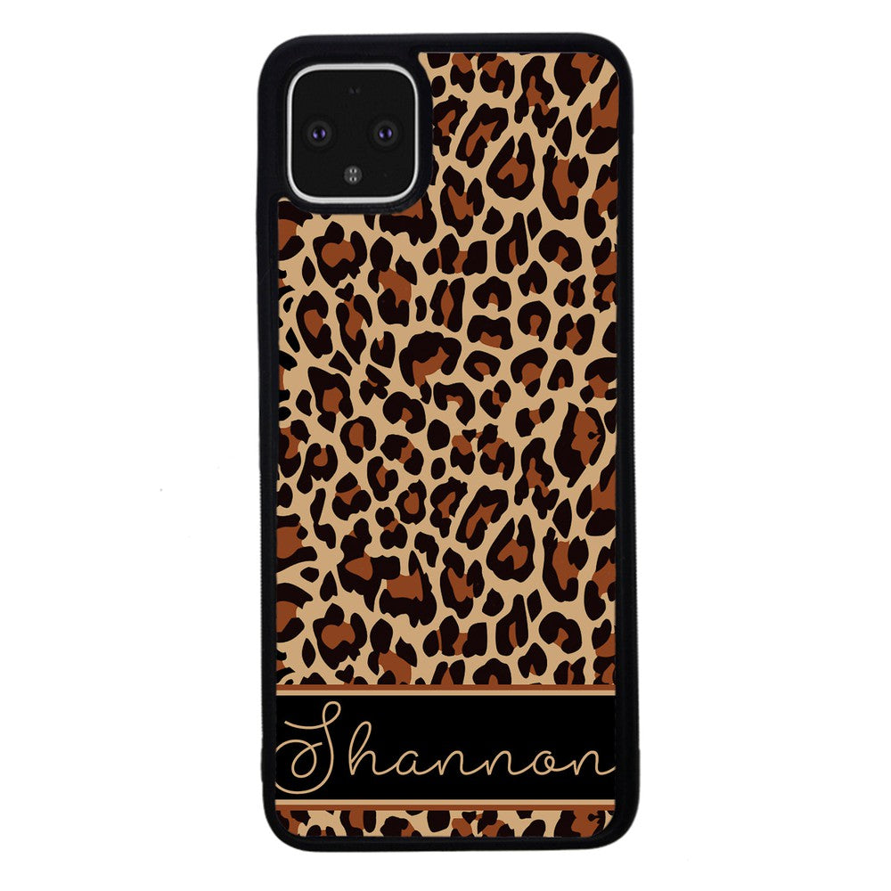 Brown Leopard Skin Personalized Google Phone Case