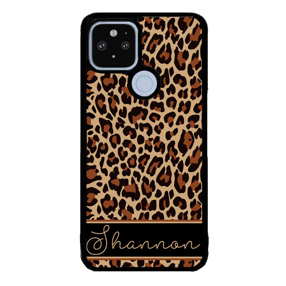 Brown Leopard Skin Personalized Google Phone Case