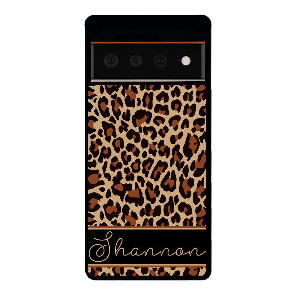 Brown Leopard Skin Personalized Google Phone Case