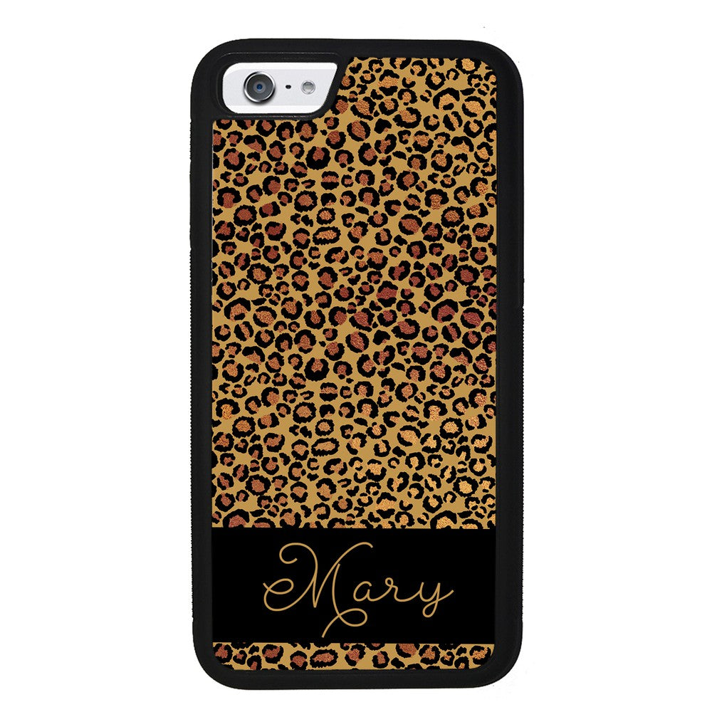 Leopard Skin Personalized Apple iPhone Case