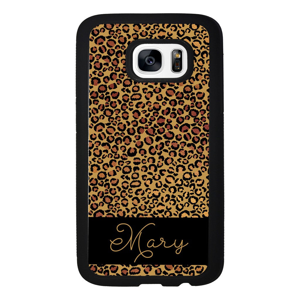 Leopard Skin Personalized Samsung Phone Case