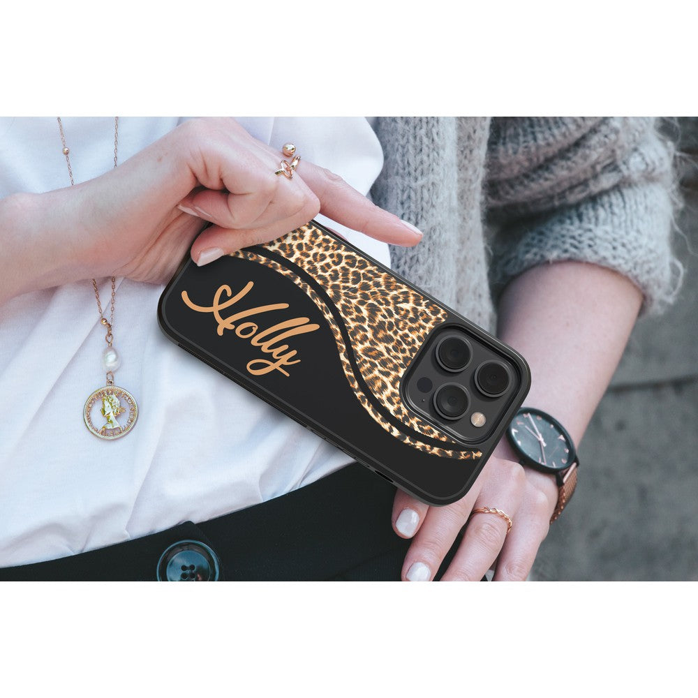 Leopard Curvy Personalized Apple iPhone Case