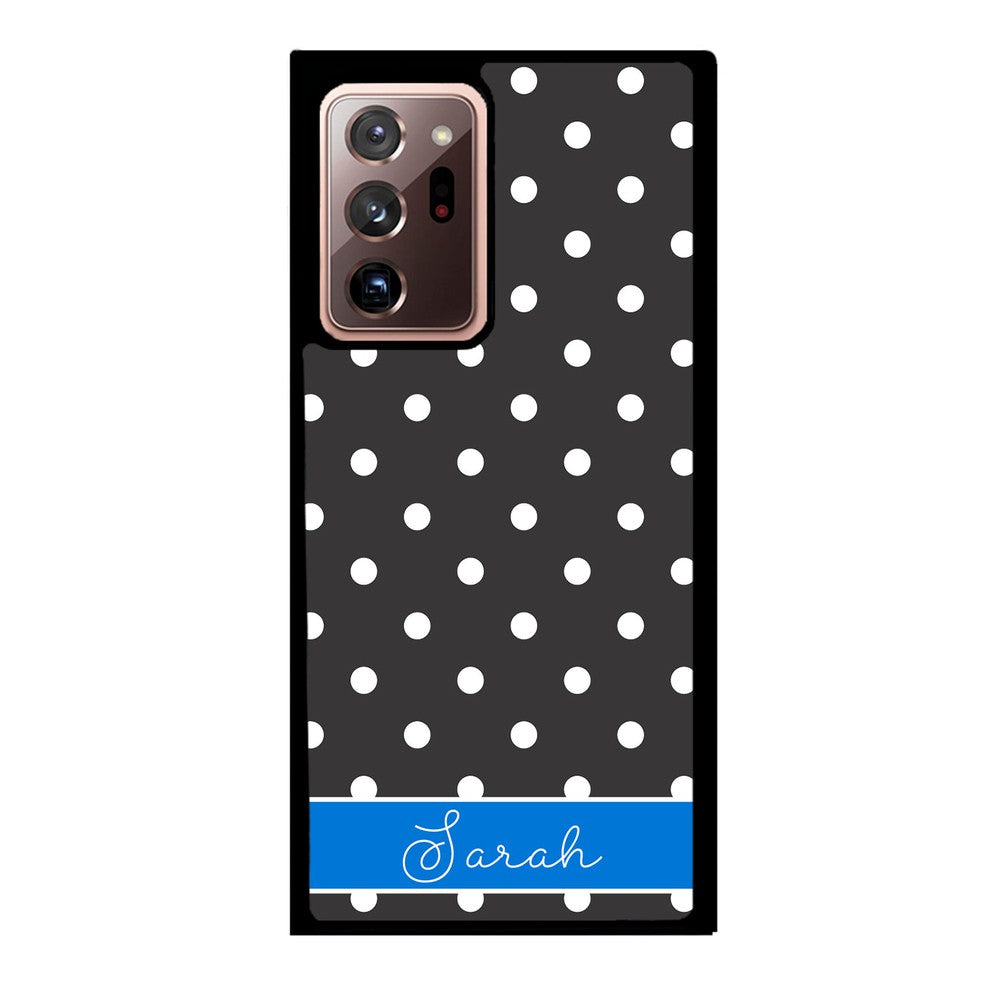 Black Polka Dot Blue Personalized Samsung Phone Case
