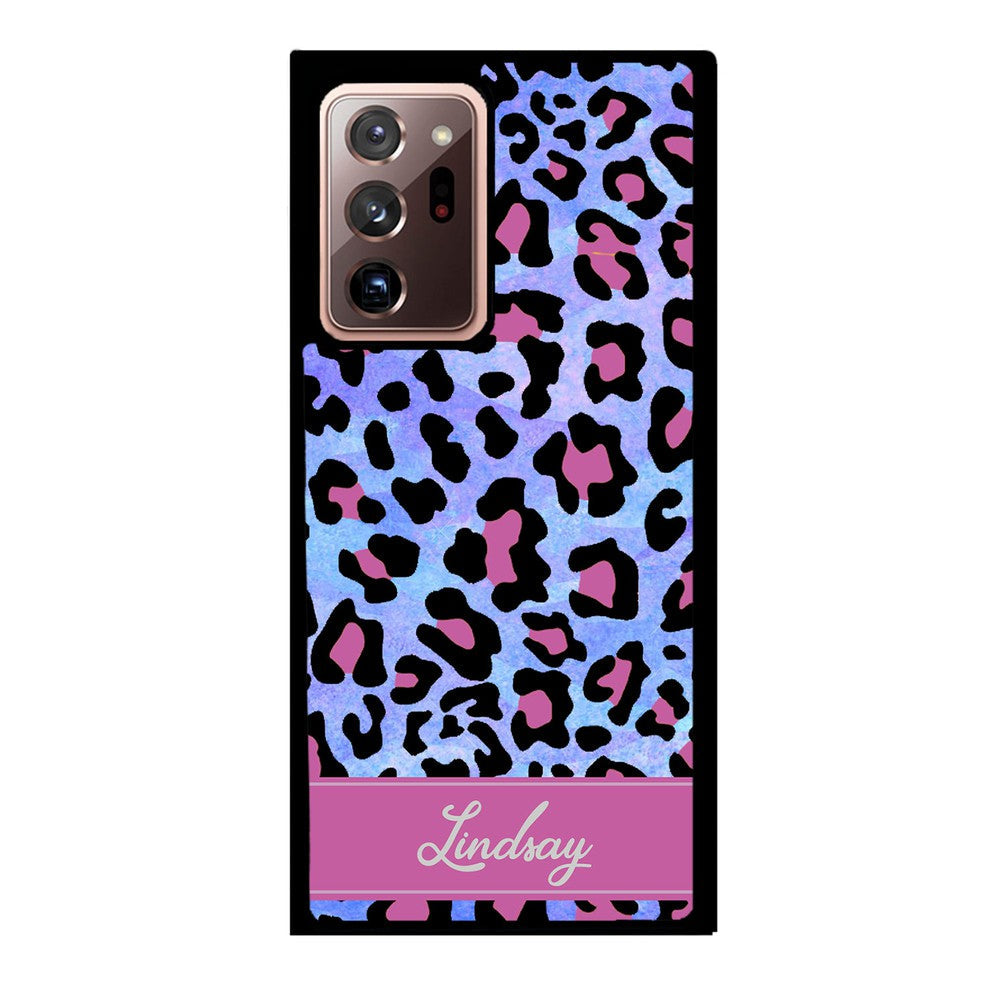 Pink and Blue Leopard Skin Personalized Samsung Phone Case