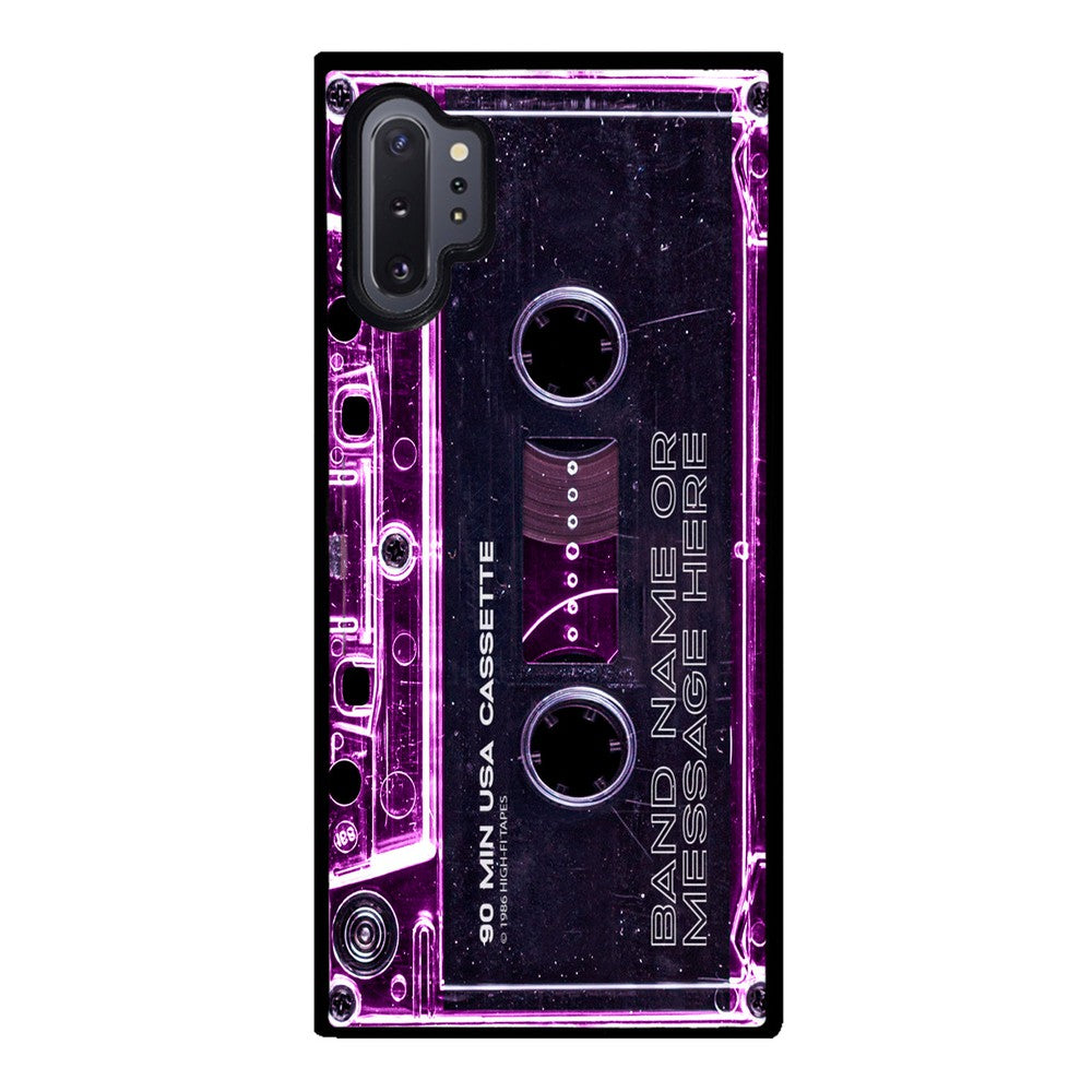 Pink Clear Black 80s Cassette Tape Personalized Samsung Phone Case