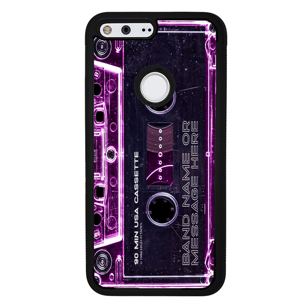 Pink Clear Black 80s Cassette Tape Personalized Google Phone Case