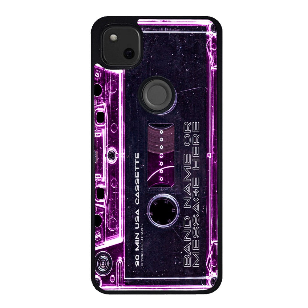 Pink Clear Black 80s Cassette Tape Personalized Google Phone Case
