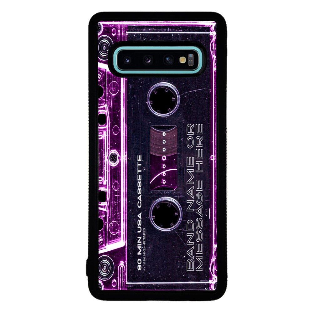 Pink Clear Black 80s Cassette Tape Personalized Samsung Phone Case