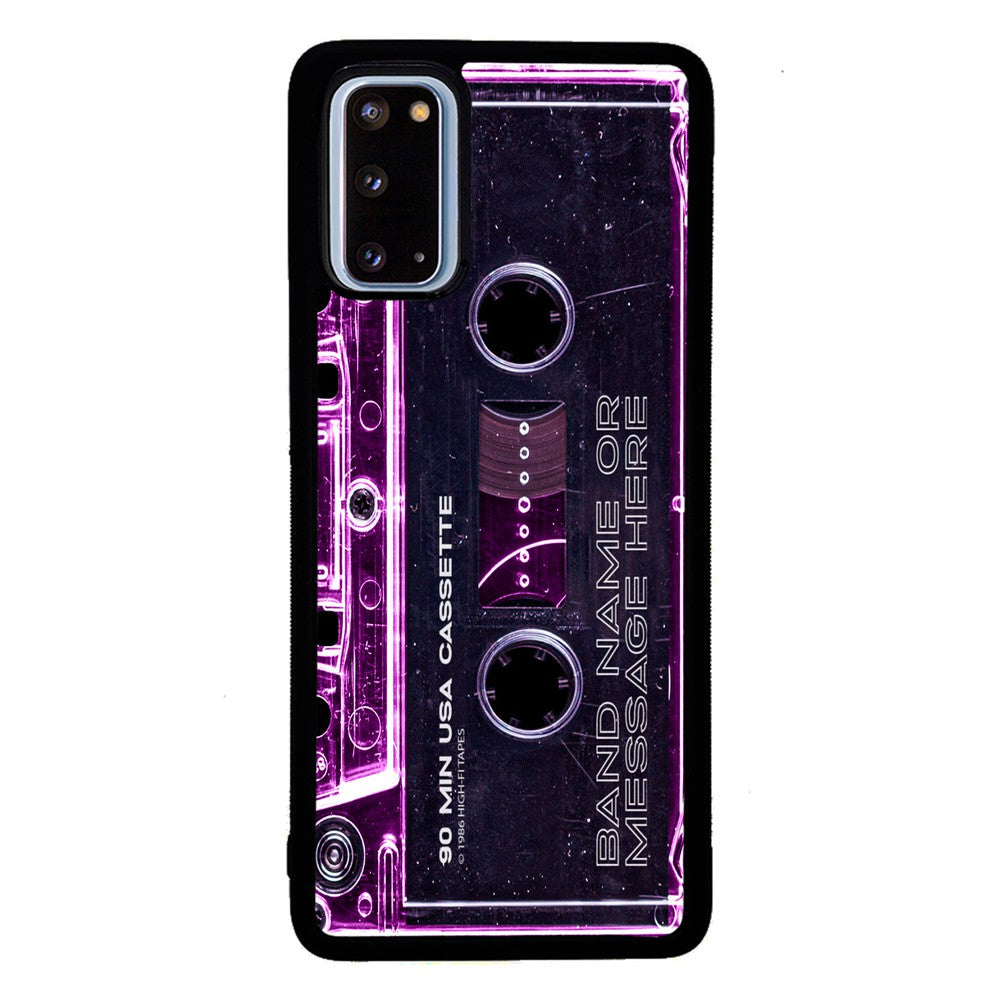 Pink Clear Black 80s Cassette Tape Personalized Samsung Phone Case