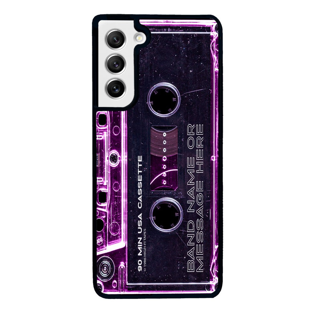 Pink Clear Black 80s Cassette Tape Personalized Samsung Phone Case