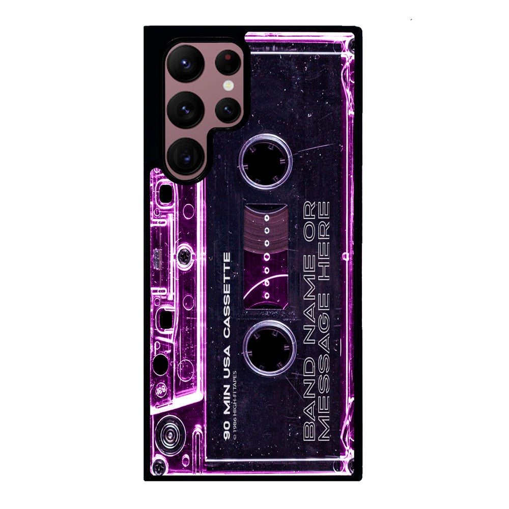 Pink Clear Black 80s Cassette Tape Personalized Samsung Phone Case