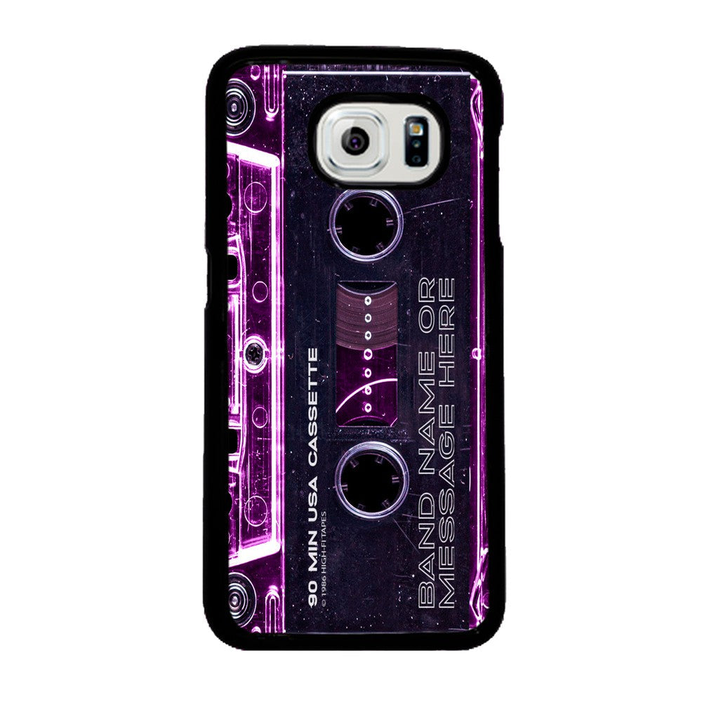 Pink Clear Black 80s Cassette Tape Personalized Samsung Phone Case