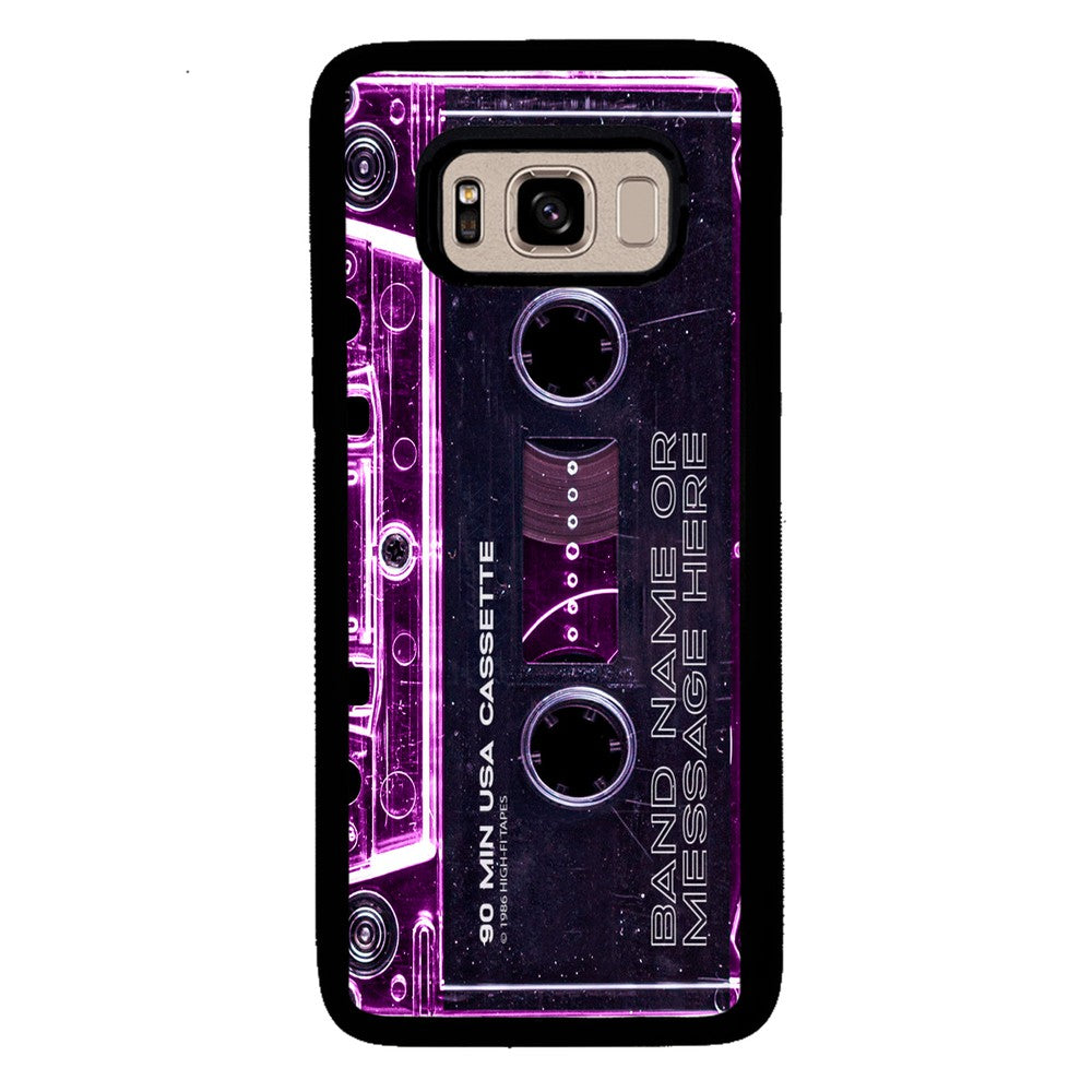 Pink Clear Black 80s Cassette Tape Personalized Samsung Phone Case