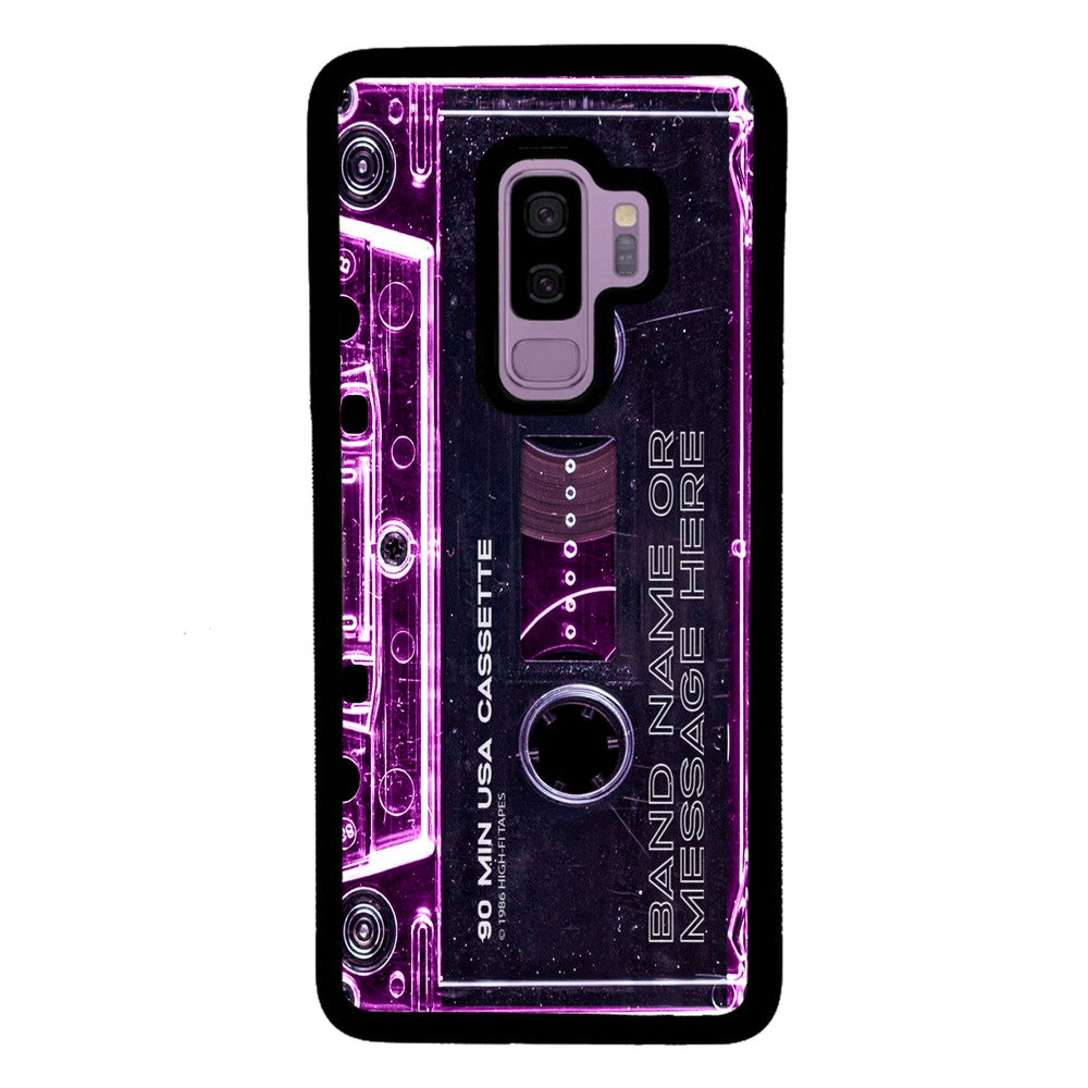 Pink Clear Black 80s Cassette Tape Personalized Samsung Phone Case