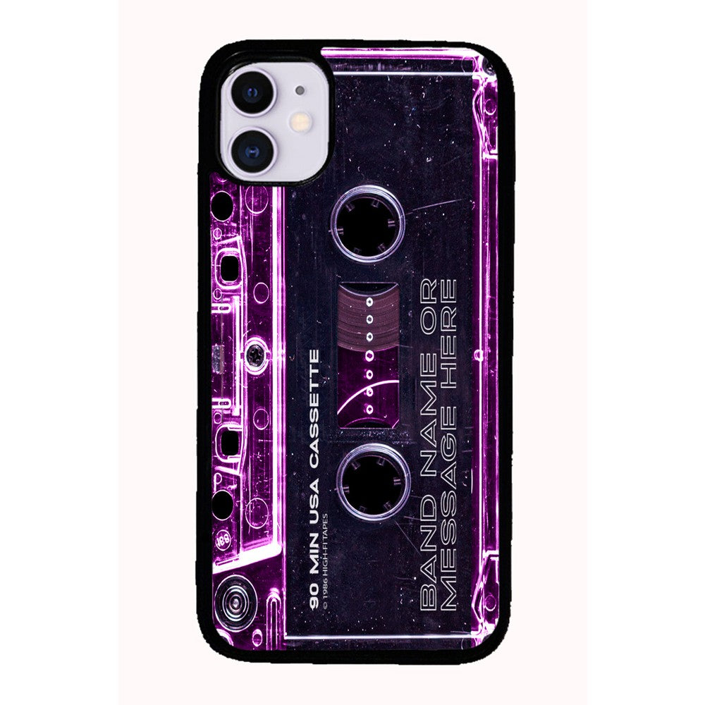 Pink Clear Black 80s Cassette Tape Personalized Apple iPhone Case
