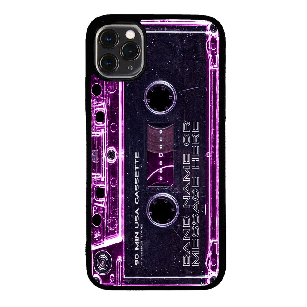Pink Clear Black 80s Cassette Tape Personalized Apple iPhone Case