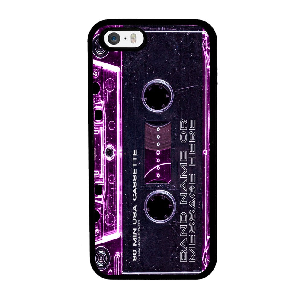 Pink Clear Black 80s Cassette Tape Personalized Apple iPhone Case