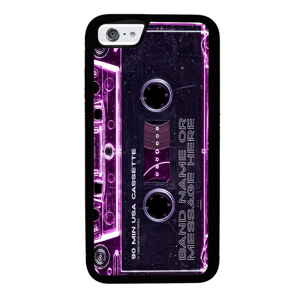 Pink Clear Black 80s Cassette Tape Personalized Apple iPhone Case