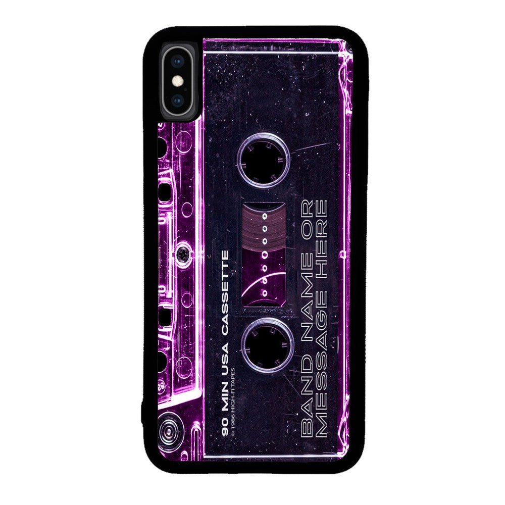 Pink Clear Black 80s Cassette Tape Personalized Apple iPhone Case