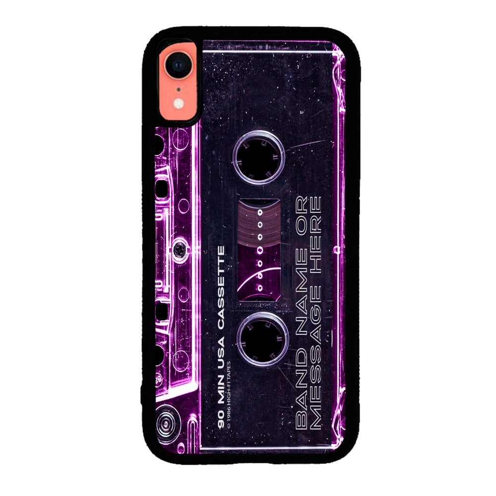 Pink Clear Black 80s Cassette Tape Personalized Apple iPhone Case