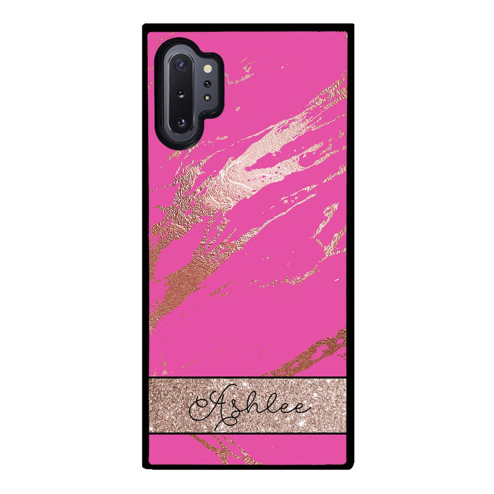 Pink and Gold Marble Personalized Samsung Phone Case