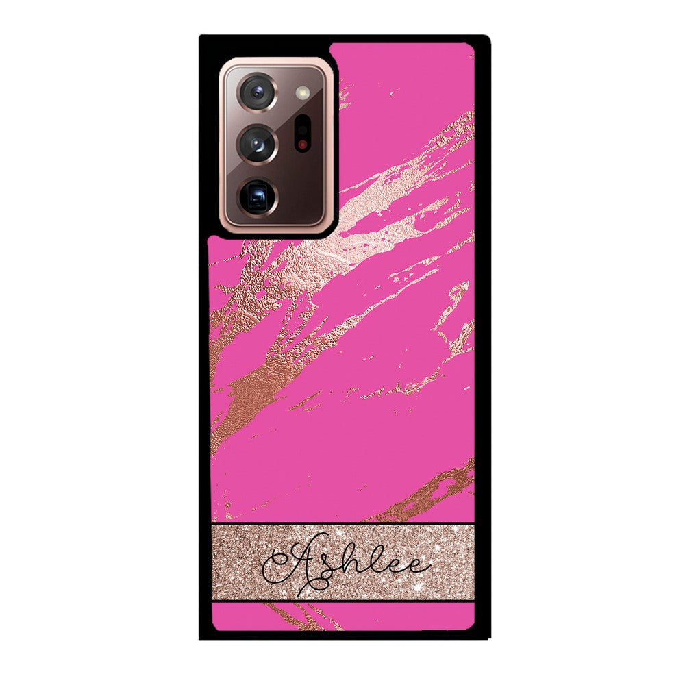Pink and Gold Marble Personalized Samsung Phone Case