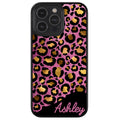 Leopard Skin Pink and Gold Foil Personalized Apple iPhone Case
