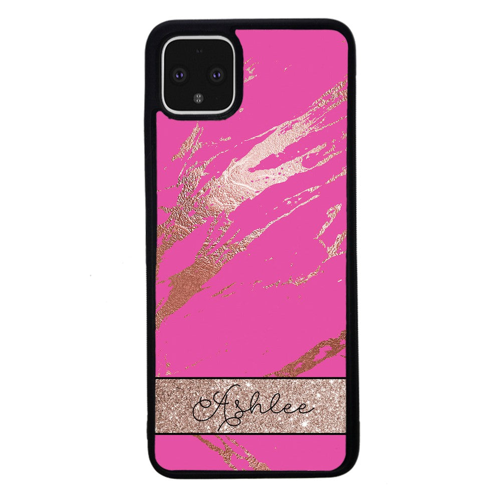 Pink and Gold Marble Personalized Google Phone Case