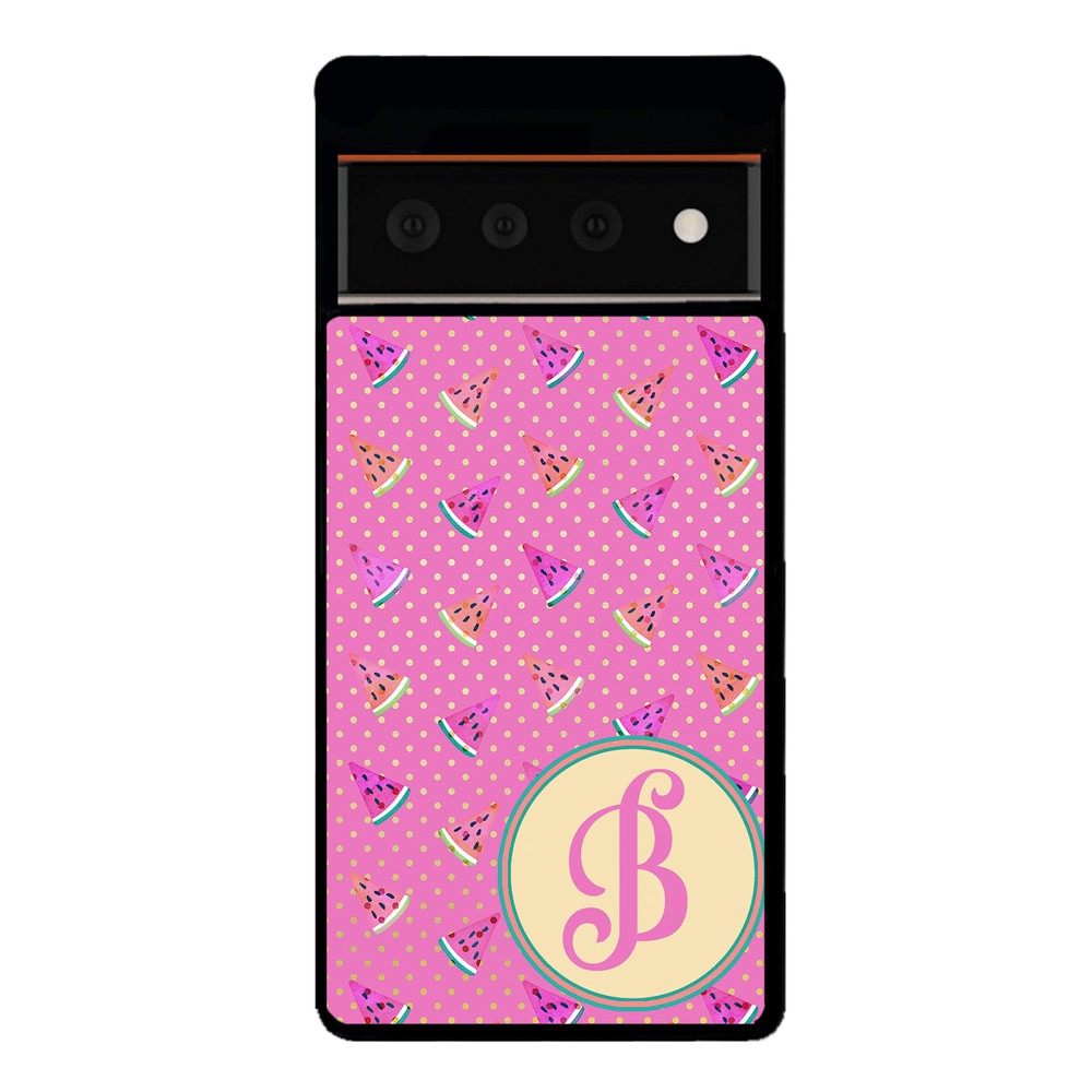 Pink Watermelon Initial Google Phone Case