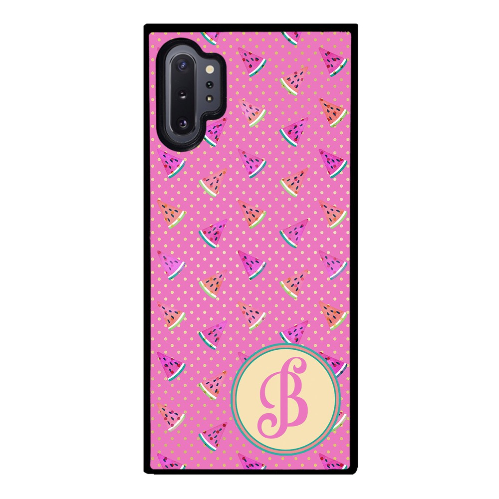 Pink Watermelon Initial Samsung Phone Case