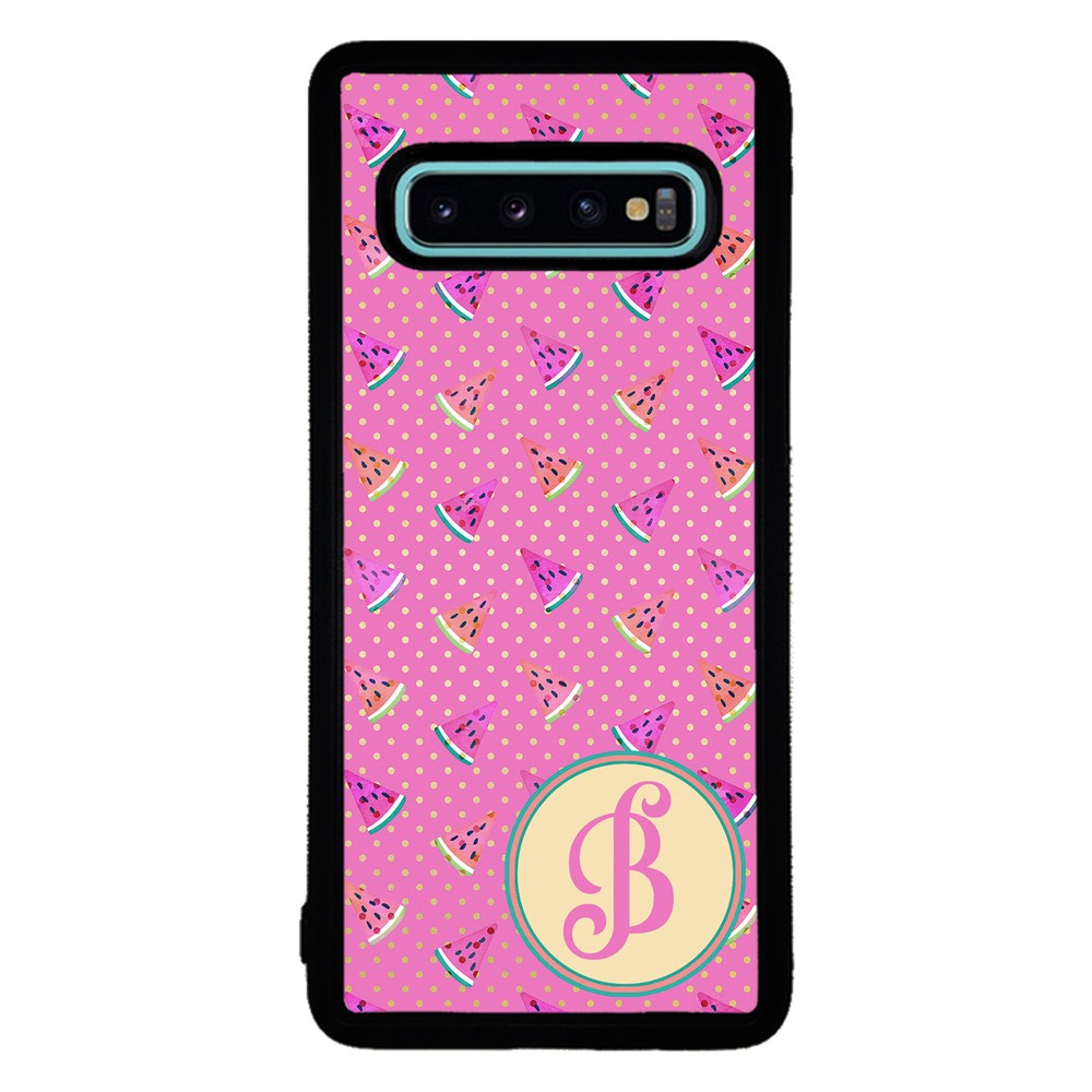 Pink Watermelon Initial Samsung Phone Case