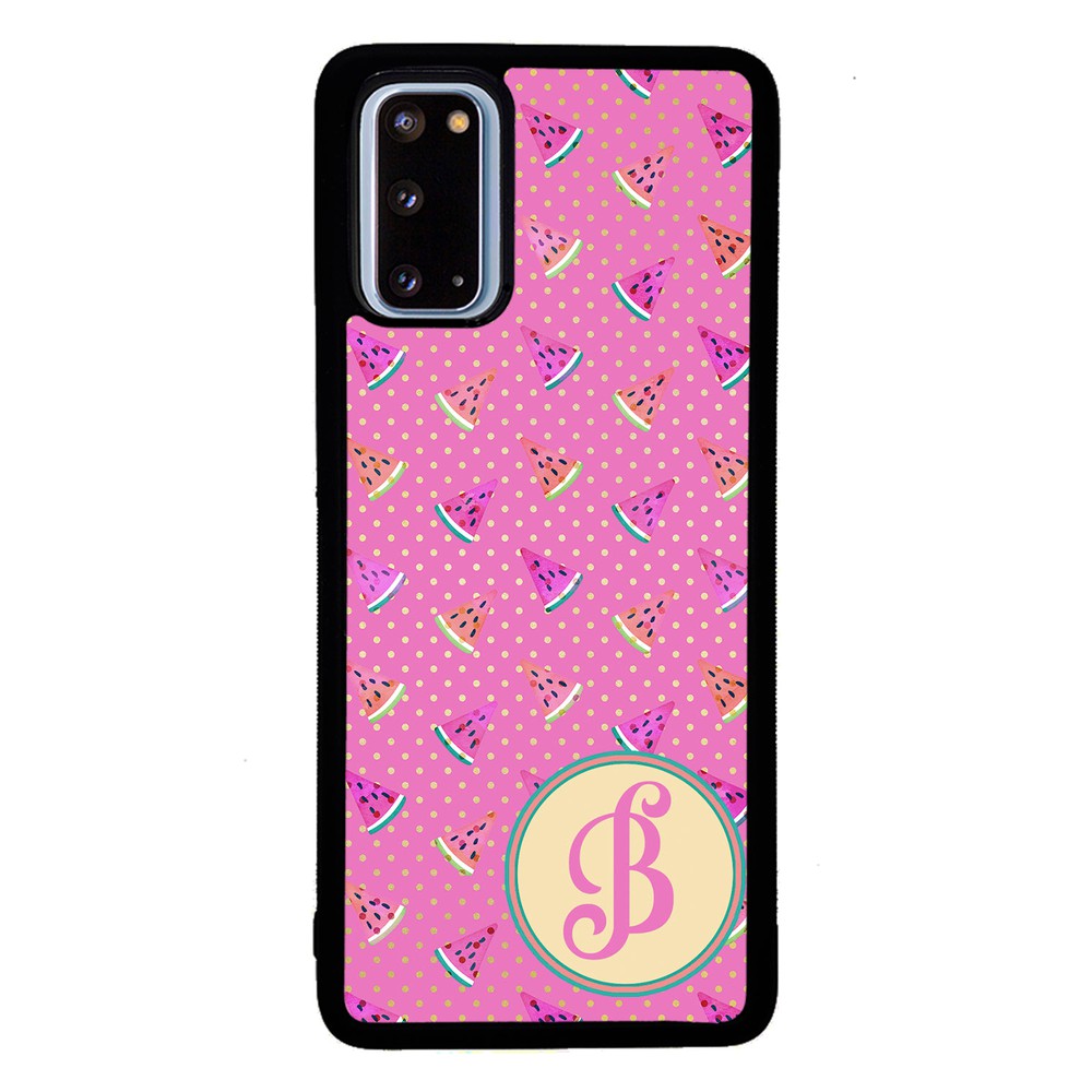 Pink Watermelon Initial Samsung Phone Case