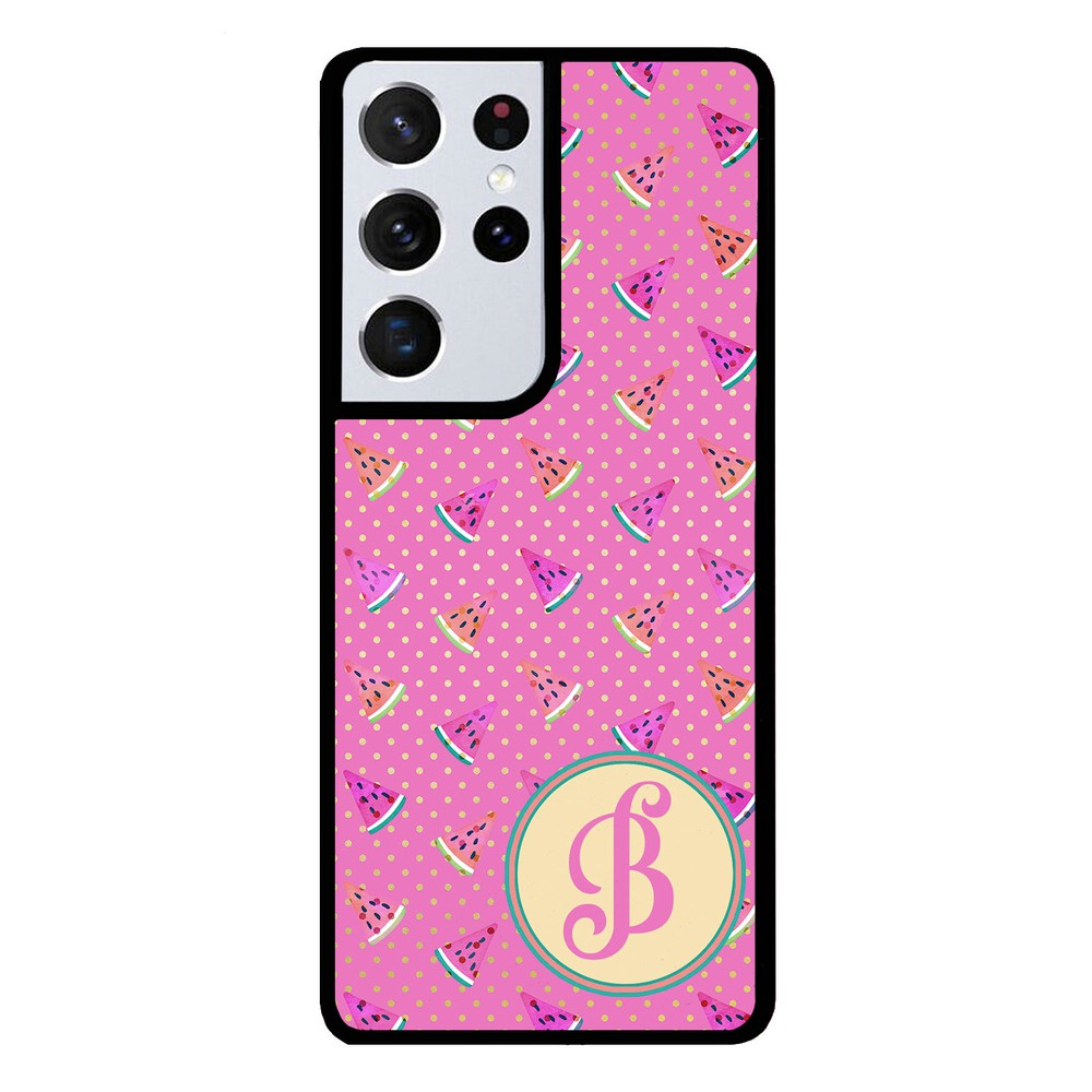 Pink Watermelon Initial Samsung Phone Case