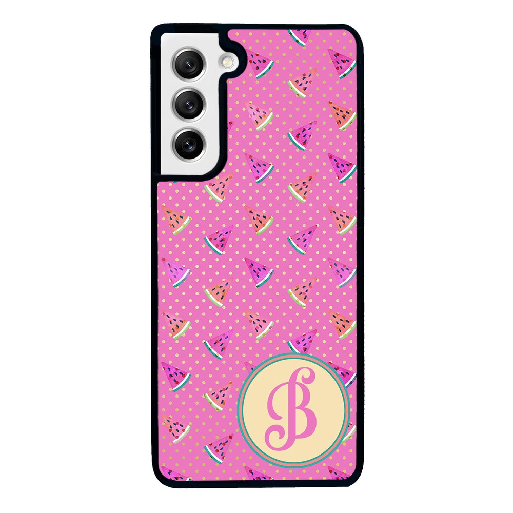 Pink Watermelon Initial Samsung Phone Case