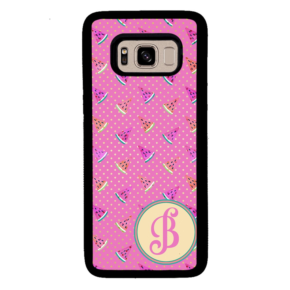 Pink Watermelon Initial Samsung Phone Case