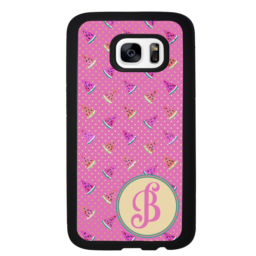 Pink Watermelon Initial Samsung Phone Case