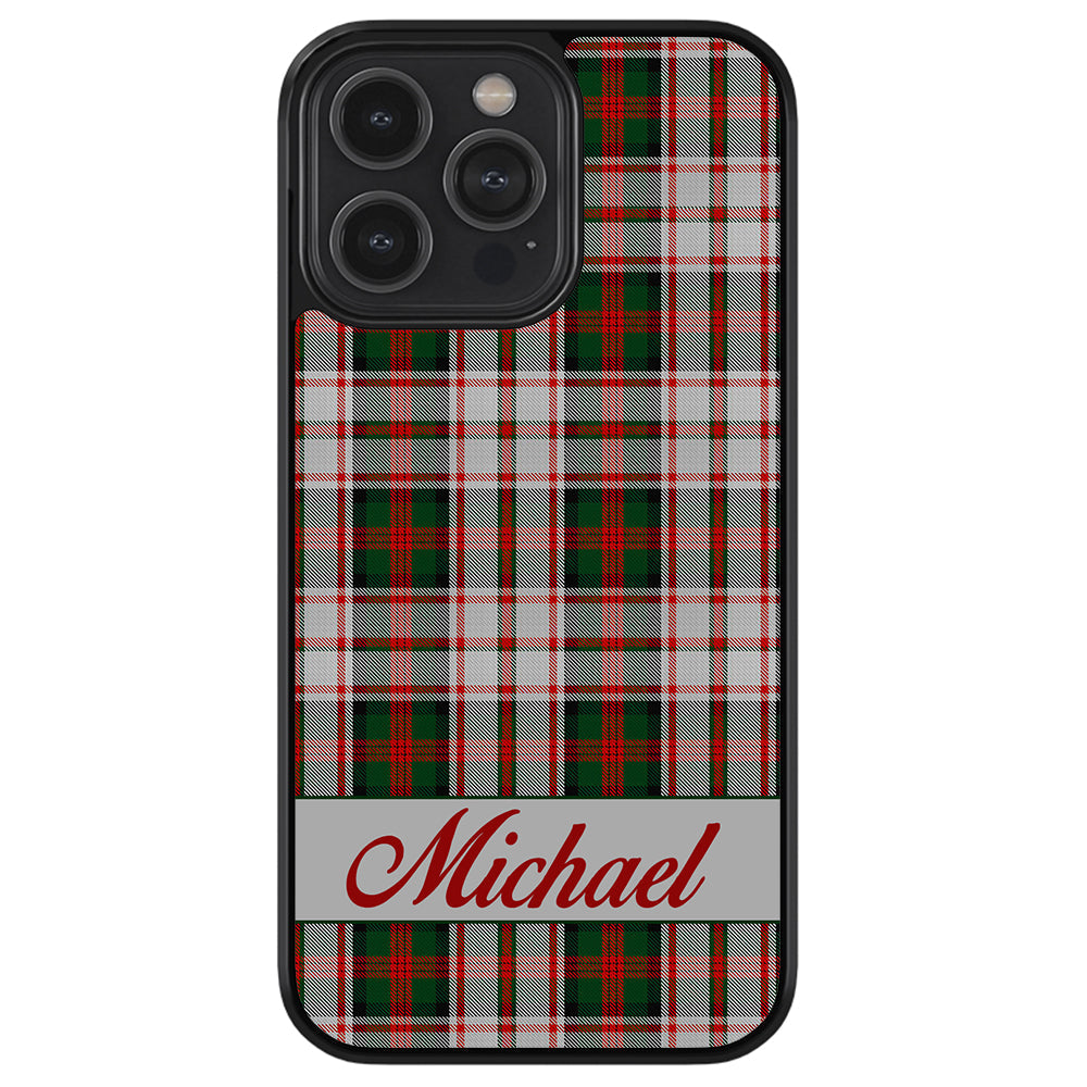 Red and Green Tartan Plaid Personalized Apple iPhone Case