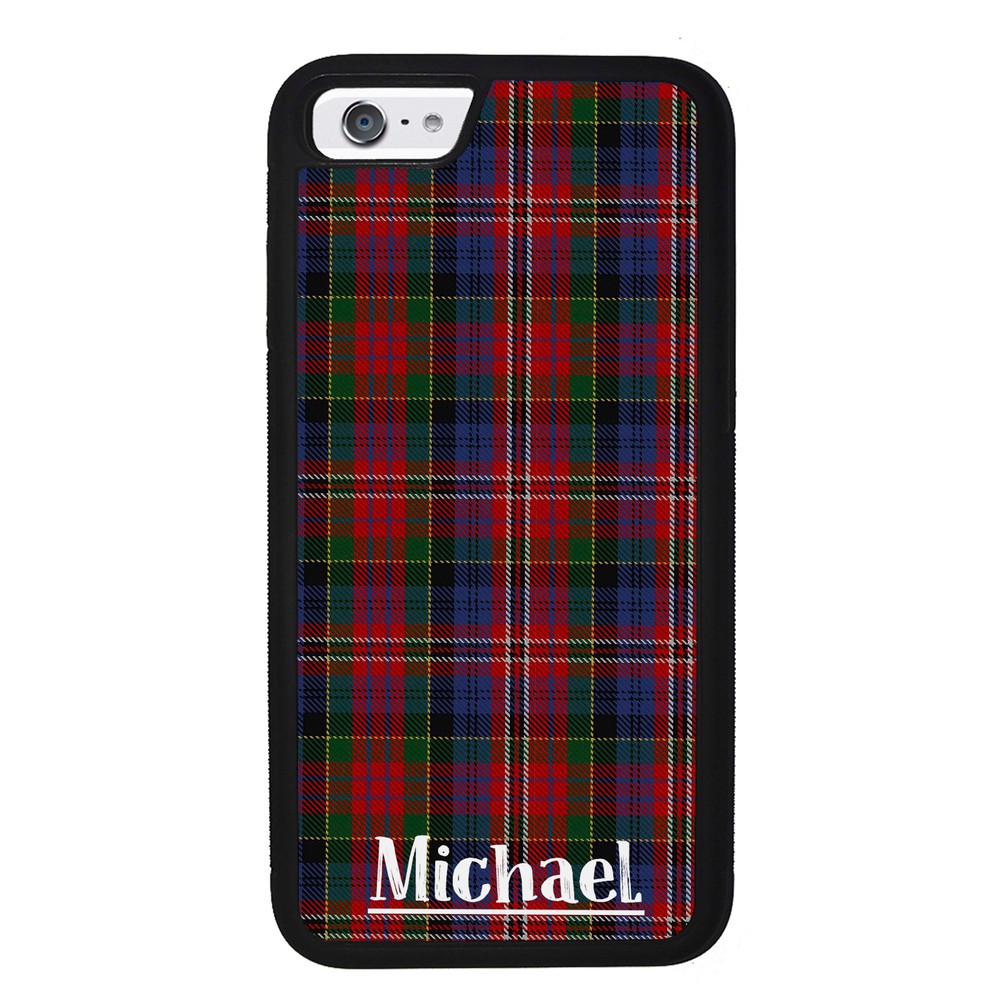 Plaid Tartan Sweater Green Blue and Red Personalized Apple iPhone Case