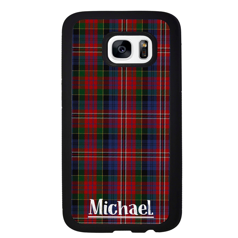 Plaid Tartan Sweater Green Blue and Red Personalized Samsung Phone Case
