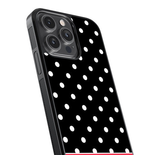 Black Polka Dot Red Personalized Apple iPhone Case