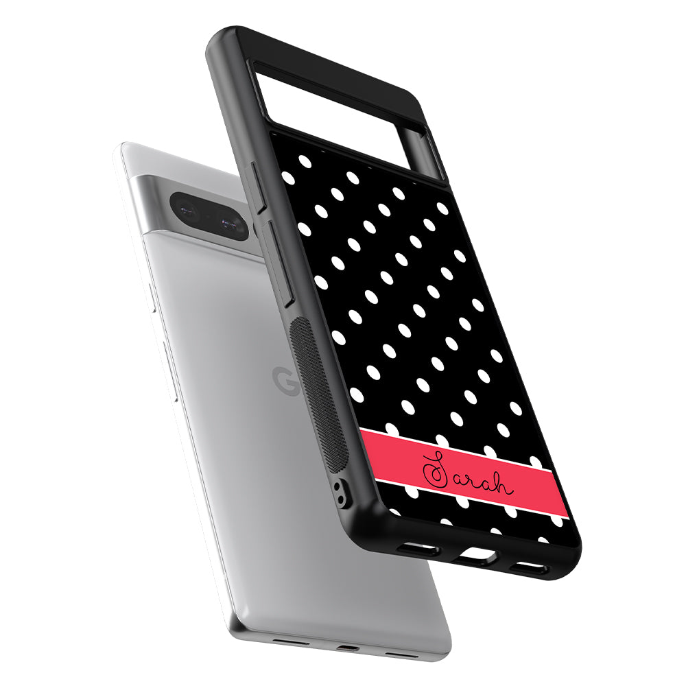 Black Polka Dot Red Personalized Google Phone Case
