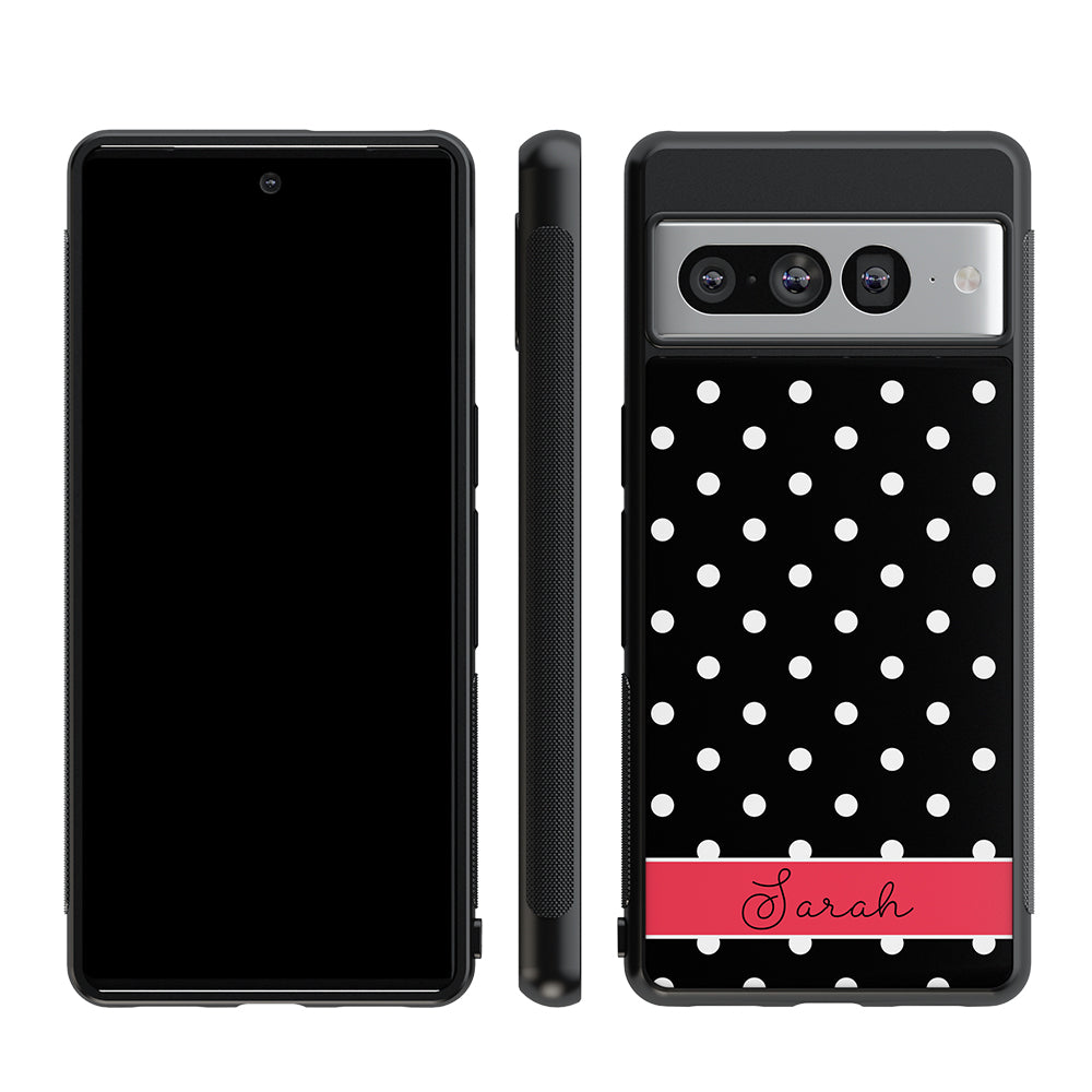 Black Polka Dot Red Personalized Google Phone Case