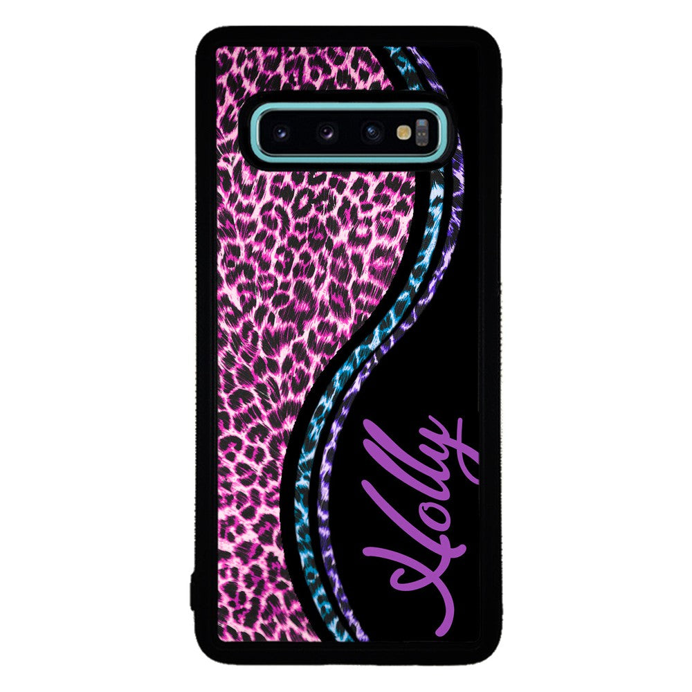 Colorful Leopard Curvy Personalized Samsung Phone Case