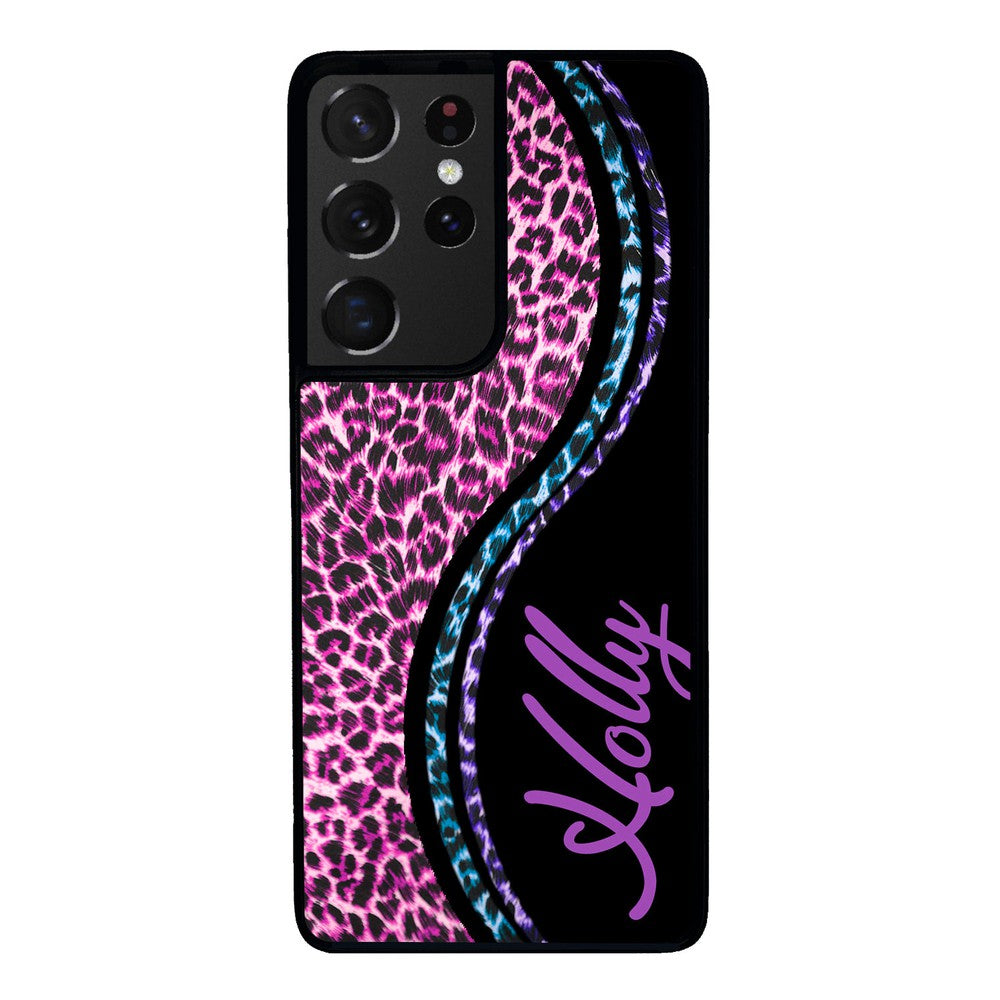 Colorful Leopard Curvy Personalized Samsung Phone Case