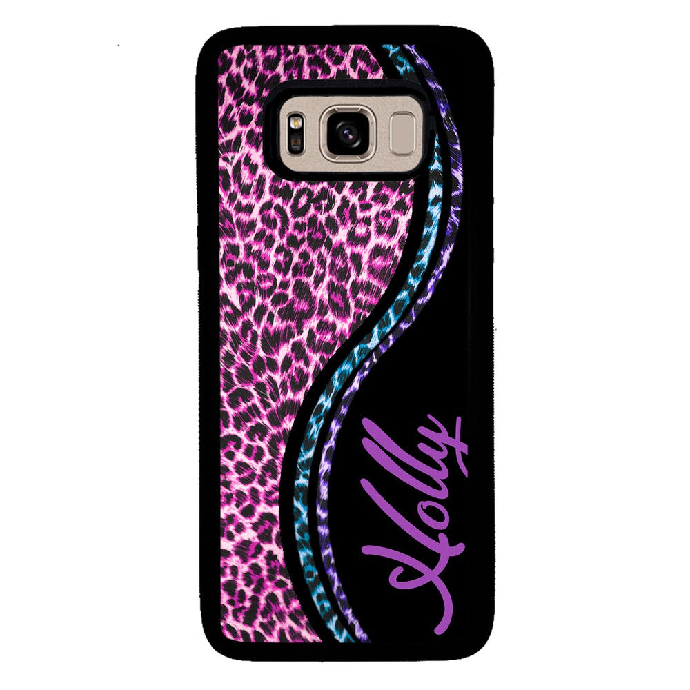 Colorful Leopard Curvy Personalized Samsung Phone Case